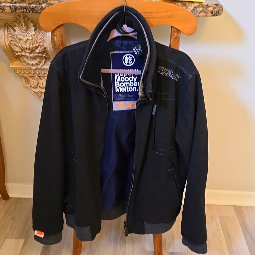 Superdry XL Moody Bomber Melton Jacket Nice